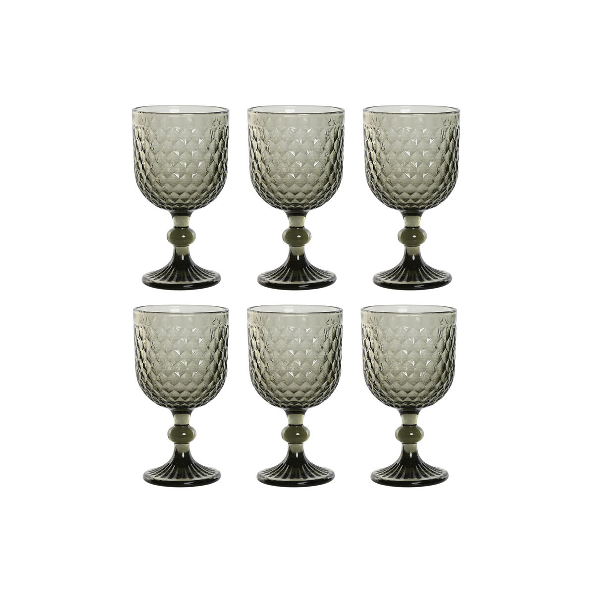 Set of cups Home ESPRIT Grey Crystal 325 ml (6 Units)